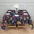 thumbnail image 3 of Colorful Psychedelic Mushroom Black Pattern Square Tablecloth,Waterproof Square Table Cover,Wipeable Spillproof Washable Table Cover for Home Kitchen Party Decor 52"x52"(132x132cm), 3 of 6
