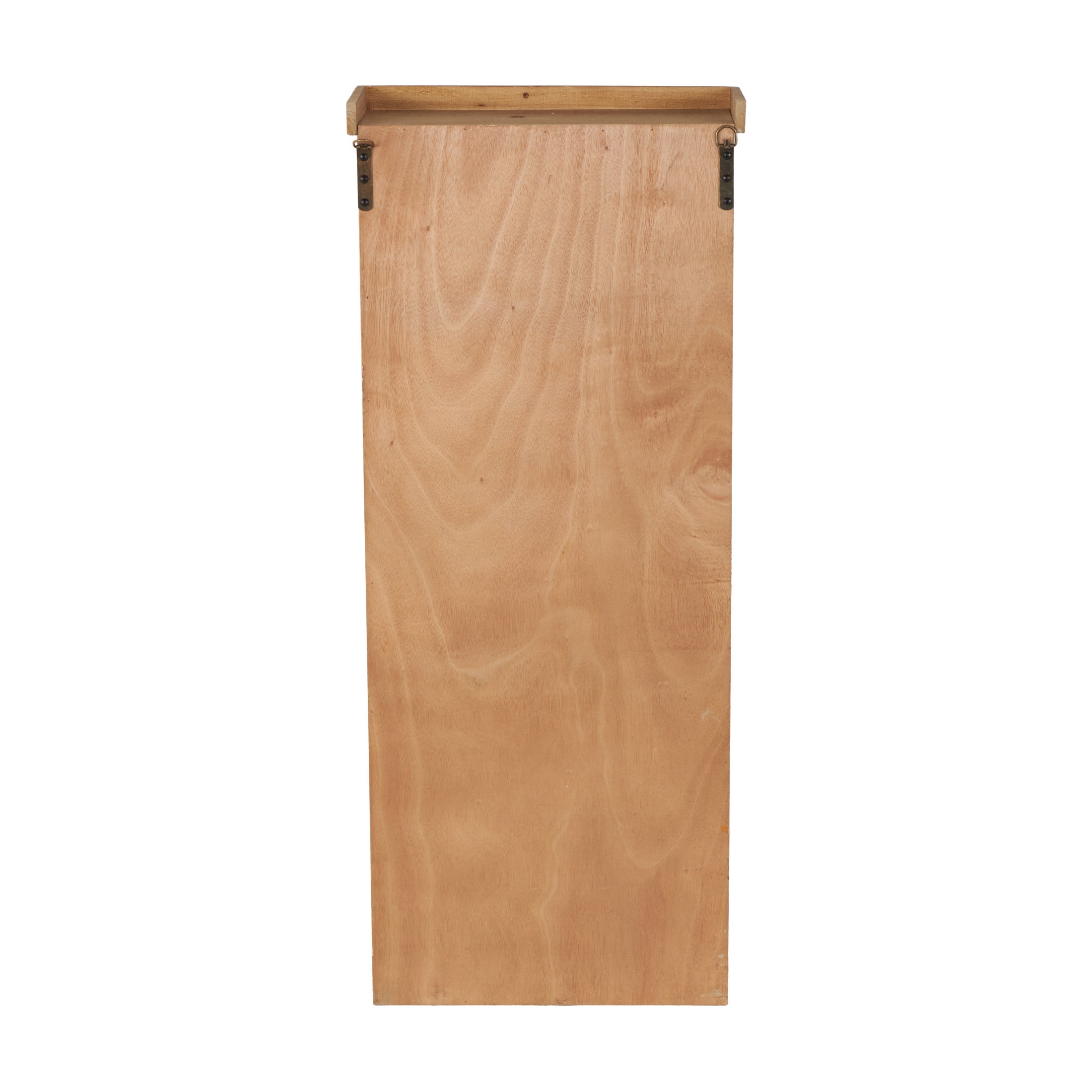 DecMode Rustic Bookcase Inspired Wood Wall Shelf with 10 Square Units and Brown Wood Grain Finish, 18"W x 42"H
