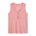 thumbnail image 4 of Admvng Women's Tank Tops V-Neck Button Stretch Sleeveless Everyday Blouses, 4 of 5