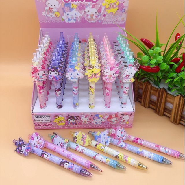 Ruunjoy 0,5mm 48 unids/caja bolígrafos Sanrio bolígrafo Sanrio Kitty papelería familiar suministros escolares juego de bolígrafo para niños