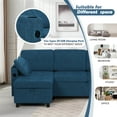 thumbnail image 4 of ACMEASE 84" Chenille Sectional Sleeper Sofa w/Adjustable Backrests, Pull Out Sofa Bed w/USB Charger Port& Reversible Storage Chaise,Convertible L-Shaped Sofa with Cup Holders for Living Room, Blue, 4 of 7