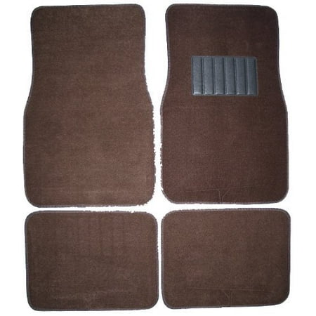 Front & Rear Carpet Car Truck SUV Floor Mats - Brown