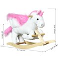 thumbnail image 3 of Qaba Kids Rocking Horse, Rocking Chair Nursery Plush Unicorn, Child Soft and Warm Ride on toy with Sing Along Song Pink, 3 of 10