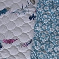 thumbnail image 3 of Seaside Villa White Floral 3pc Disperse Print Quilt Set Navy Blue Ultra Soft Warm Quilt Set Size Queen Gifts Birthday Gifts, 3 of 5