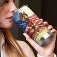 thumbnail image 4 of Firefighter Yorkshire Terrier Hero Rescue Fire Dept Fireman USA Flag 20oz Stainless Steel Tumbler Insulated Cup with Lid Yorkie Dog Lover Gifts - 02026, 4 of 5