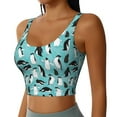 thumbnail image 2 of Zufioo Penguins Print Women's Sports Vest, U-shaped Removable Chest Pad Sports Backless Top, Suitable for Fitness and Bodybuilding, Leisure and Daily Life-Small, 2 of 8