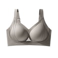 thumbnail image 4 of CUZIBR Bras For Women No Underwire Plus Size Seamless Underwire Yoga Bralette Mesh V-Neck Full Coverage Jelly Bra Supportive Cozy Soft Bralettes Underwear,Grey,M, 4 of 4