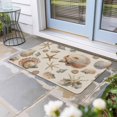 thumbnail image 2 of Seashell Coastal Doormat Outdoor Entrance 16"x24", Summer Beach Ocean Starfish Burlap Absorb Moisture Dirt Door Mats, Non-Slip Rubber Backing Floor Mats Indoor, Low-Profile Front Door Rugs, 2 of 9