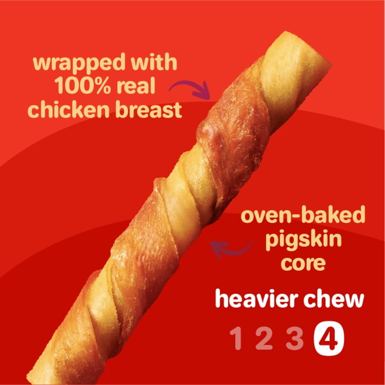 Hartz Oinkies Jerky Twists Chicken Wrapped Smoked Pig Skin Twists
