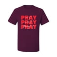 thumbnail image 2 of Wild Bobby, Pray On It Pray Over It Pray Through It Inspirational/Christian Men Graphic Tee, Maroon, 5X-Large, 2 of 6