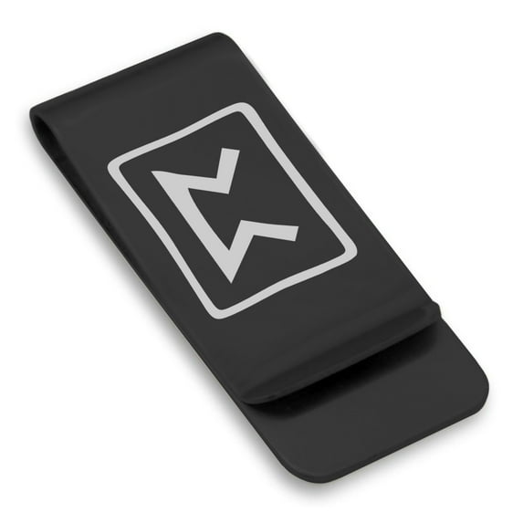 Stainless Steel Elder Futhark Perdhro Rune Classic Slim Money Clip Credit Card Holder