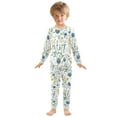 thumbnail image 6 of FORMRS Long Sleeve Top and Pants Pajama Set for Niños 2-Piece Sleepwear, Sizes 18M-8Y, Blue Floral, 6 of 6