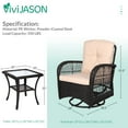 thumbnail image 6 of VIVIJASON 3 Pcs Wicker & Steel Outdoor Bistro Sets with Rocking Chairs and Table, Dark Brown/Beige, 6 of 7