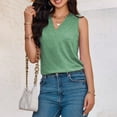 thumbnail image 6 of UYISJ Tank Tops for Women Summer V Neck T Shirts Trendy Sleeveless Basic Tee Dressy Casual Loose Fit 2025 Fashion Green XXL, 6 of 8
