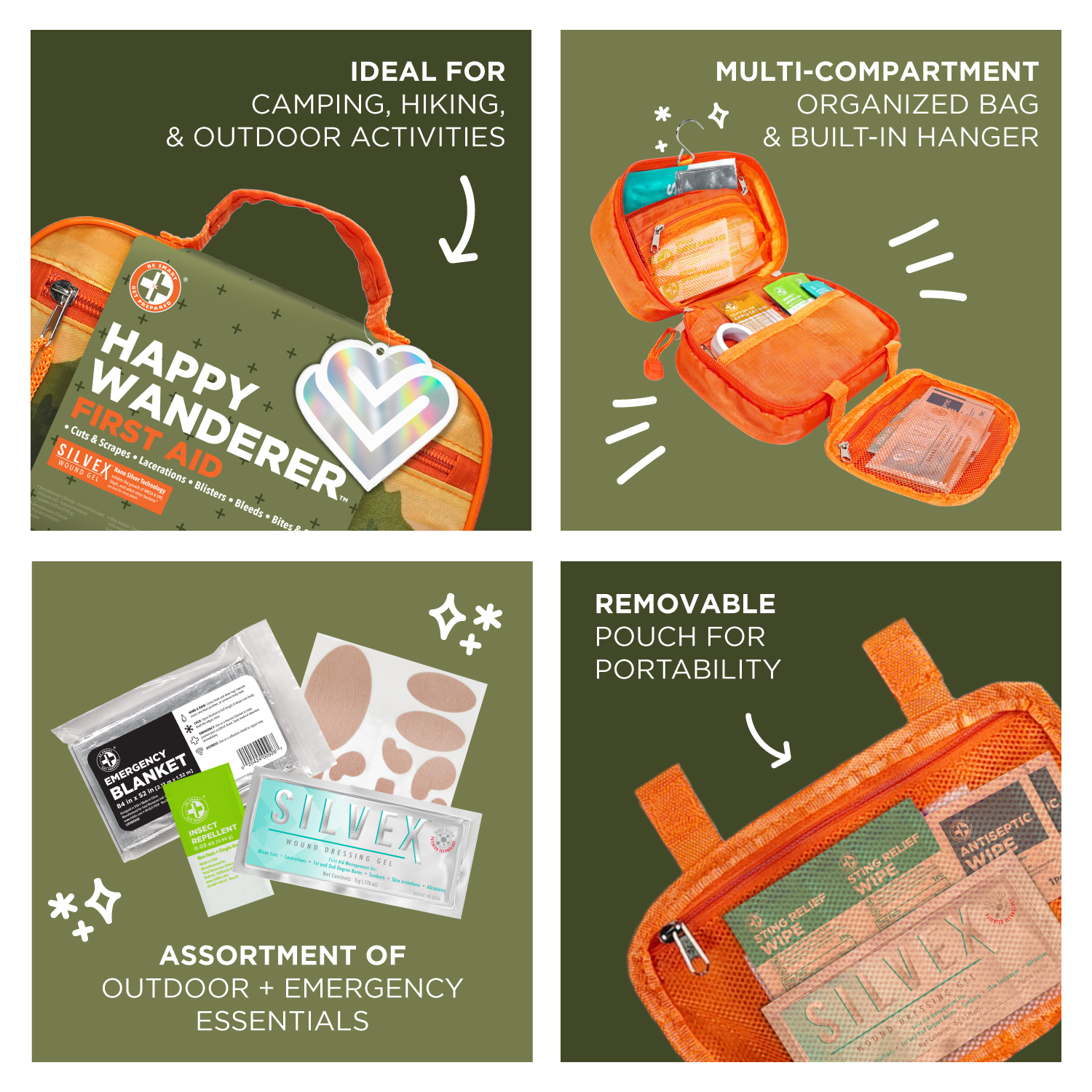 Be Smart Get Prepared Outdoor First Aid - Happy Wanderer, 134 Piece