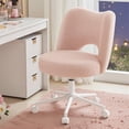thumbnail image 1 of Silla de tocador DurayLoly Pink de forro polar ultrasuave con ruedas, 1 of 9