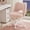 Pink, variant on Vanity Chair with Wheels Armless, White Vanity Chair with Back,Ultra-Plush Fleece Cute Desk Chair, Small Office Chair Height Adjustable,for Make-up Room,Bedroom