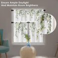 thumbnail image 3 of Green Eucalyptus Kitchen Curtains Window Curtains Valance and Tier Set 36 Inch, Watercolor Floral Rod Pocket Short Tier Curtain, Spring Botanical Small Cafe Curtains for Kitchen Decor, 3 of 5