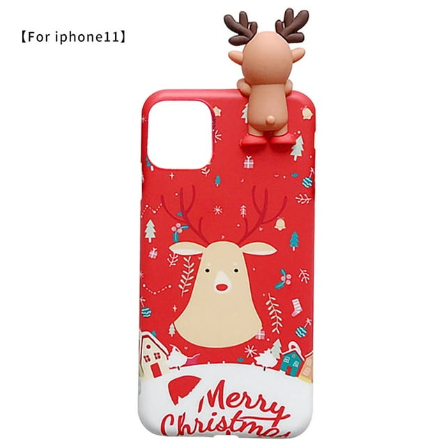 Christmas Mobile Phone Case Snowflake Santa Claus TPU Protective Cover for 11 6.1 Type 1