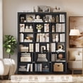 thumbnail image 5 of Hiphuta 71" Tall 4-Tier Bookcase with 10 Open Cubes, 56" Wide Extra Large Display Bookshelf with 4 Doors, for Living Room Home Office, Black, 5 of 7