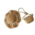 thumbnail image 1 of Sombrero de Playa Minnieouse para Niñas Caqui y Conjunto de Bolso de Mano de Paja, 1 of 6