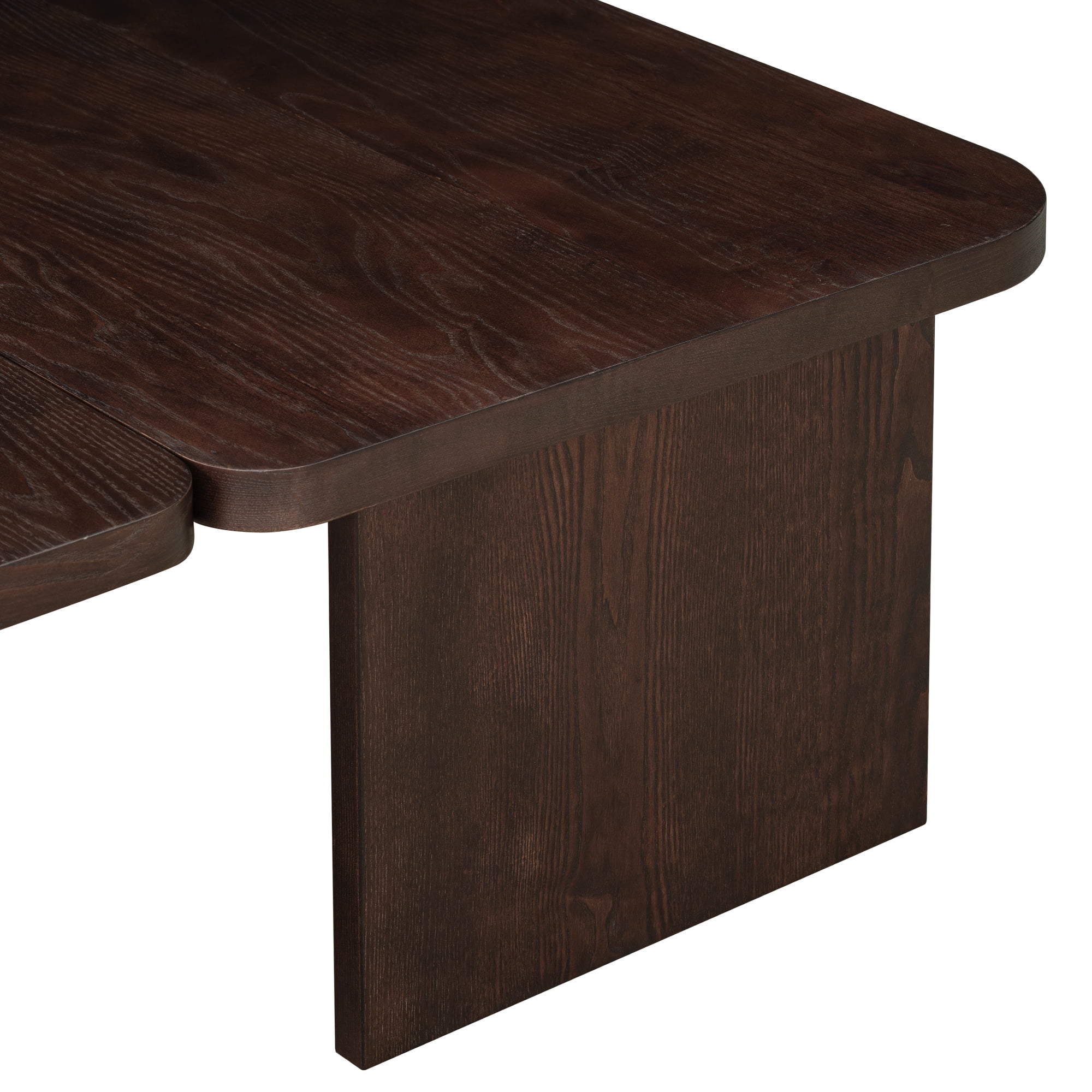 Modern Coffee Table Set,Rectangle Coffee Table with Splicing Design,Multifunctional Combination Side Table for Living Room,Espresso