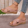 thumbnail image 6 of THDHVS Wedge Sandals for Women,Womens Wedge Sandals,Women's Fashion Casual Leisure Summer New Style Solid Color Hollow Strap Thick Bottom Sandals Lightweight Beach Sandals Wedge Heels Pink 6.5, 6 of 6