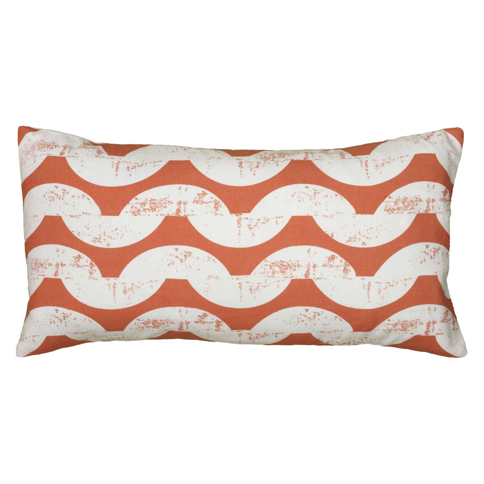 Rizzy Home Decorative Poly Filled Throw Pillow Waves 11"X21" Orange