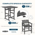 thumbnail image 6 of Outdoor Furniture Patio Chair, HDPE Bar Height Adirondack Stools Set of 2, All Weather UV Waterproof for Poolside Deck Balcony Backyard Garden, Gray, 6 of 8