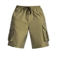 thumbnail image 3 of safuny Short Pants for Men Elastic Waist Solid Color Comfy Lounge Casual Fashion Fall Spring Trousers Soft Multi-Pockets Relaxed Summer Half Shorts Pants Gold XXXL, 3 of 9