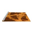 thumbnail image 2 of Ahgly Company Machine Washable Indoor Round Abstract Yellow Modern Area Rugs, 6' Round, 2 of 4