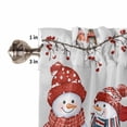 thumbnail image 5 of Christmas Winter Kitchen Curtains and Valances Set, Snowman Snowflake Gray Rod Pocket Window Valance 18 Inch Window Curtain Panels for Living Room Bedroom Laundry, 27.5x24in, 3 Pieces, 5 of 7