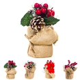 thumbnail image 2 of Coofit Christmas Table Ornament Fake Pinecone Berry Flower Desktop Ornament Xmas Decor, 2 of 10