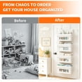 thumbnail image 6 of Aokeyee Over The Door Organizer, 4 Tier Boho Door Organizer Hanging with Tassels and Clear Window, 55lb Behind The Door Storage for Baby Nursery, Bedroom, Bathroom, 6 of 6