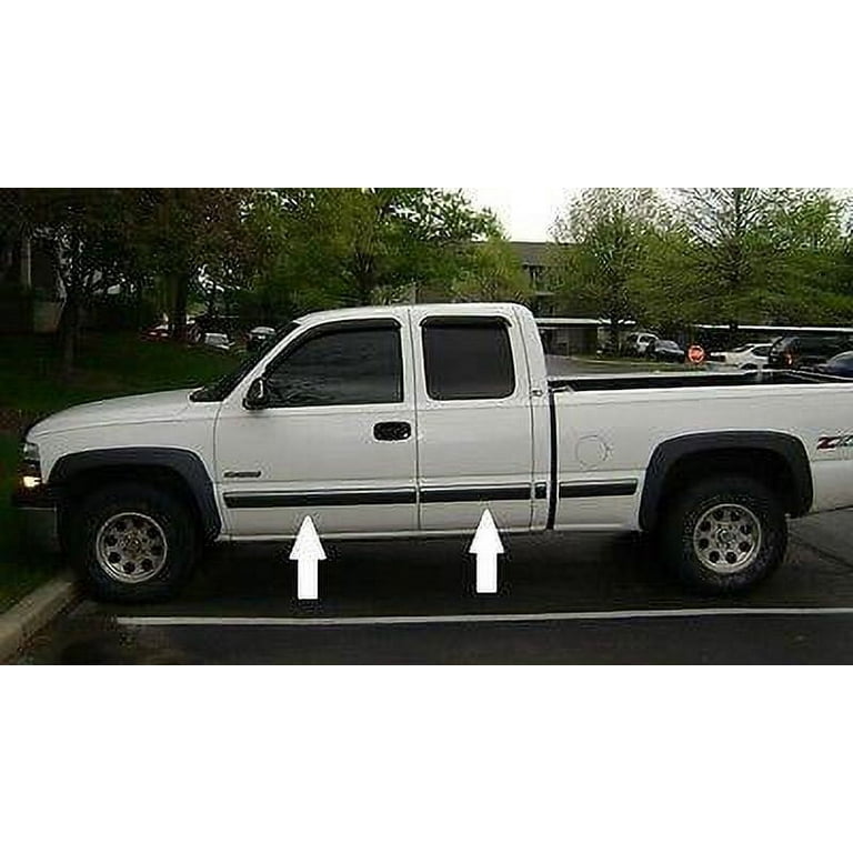 Made In USA Chrome Rocker Panel Trim For 1999-2002 Chevy Silverado 3Dr Extended Cab – 6” Wide, 11-Piece Set