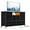 Black, variant on YYEAN 8-Drawer LED Dresser TV Stand with Power Outlet for 55'' TV - Wide Storage Chest for Bedroom, Living Room & Entryway, Wood Top Console Table with 22 Light Modes