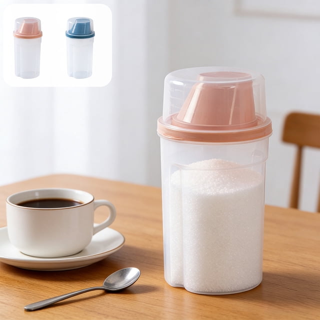 MTBLYS Détergent Pot de Rangement pour à Lessive Récipient Scellé en Plastique Transparent avec Tasse à Mesurer 1 Pce Fournitures d'Entretien de Lessive