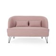 thumbnail image 7 of Noble House Nilton Fabric Upholstered Loveseat, Light Blush, 7 of 7