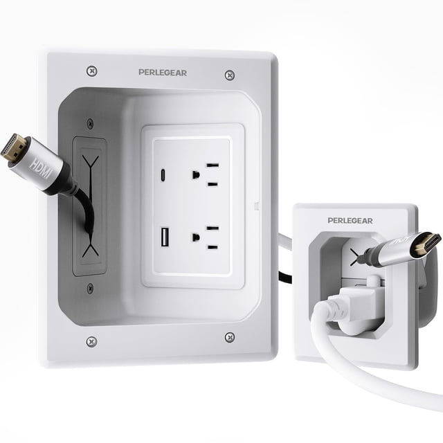 Kit de gestión de cables Perlegear TV empotrado en pared con kit de alimentación