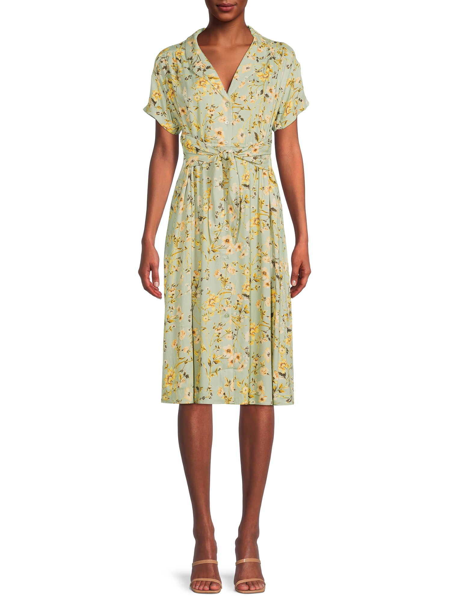 Time and Tru Women's Knee Length TShirt Dress with Chest Pocket