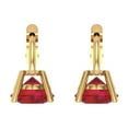 thumbnail image 4 of 1.5 ct Lever-Back Drop Dangle Earrings for Women | 6mm Round Cut Simulated Pink Tourmaline | 18K Yellow Gold, 4 of 5