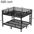 thumbnail image 4 of Aukfa Heavy Duty California King over California King Metal Bunk Bed with Ladders and Guardrail for Kids, Teens and Adults, Black, 4 of 8