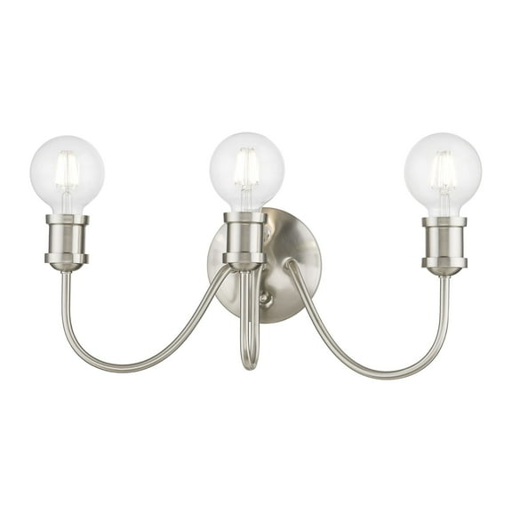 16573-91 Livex Lighting Lansdale - 3 Light Bath Vanity In Transitional Style-7 Inches Tall and 19 Inches Wide-Brushed Nickel Finish
