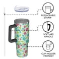 thumbnail image 4 of 40oz Pioneer Flower Floral Print Pattern Insulated Tumbler with Handle, BPA-Free Leak Proof Lid and Straws, Double Wall Vacuum, Hot 12h/Cold 34h, 4 of 6