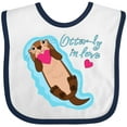 thumbnail image 3 of Inktastic Otter-ly in Love-otter with Heart Boys or Girls Baby Bib, 3 of 4