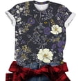 thumbnail image 4 of Womens Puff Short Sleeve Tops Dressy Casual Crew Neck Pleated T Shirts Cute Blouse Tunic Top Fashion Clothes 2026, 4 of 5
