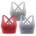 thumbnail image 1 of Valcatch Women High Impact Sports Bras Criss Cross Back Yoga Running Bra for Plus Size 3 Pack, 1 of 7