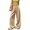 Khaki, variant on Wide Leg Pants for Women - Striped Color Block Flowy Trousers, Loose Fit Floor-Length Casual Summer Pants with Boho Style and Breathable Fabric,Green M