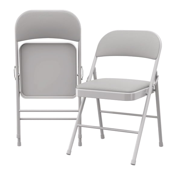 Heavy Duty Padded Folding Chairs Set,2/4 Pack Heavy Duty Steel Frame Foldable Chairs, PU Cushioned Stackable Chairs,350 lbs Capacity,Reinforced Metal Frame,Ideal for Indoor & Outdoor Events
