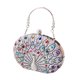 thumbnail image 2 of Bolso de mano con estampado de pavo real, bolso de noche de moda para banquetes, compras, graduación, verano Plata, 2 of 9